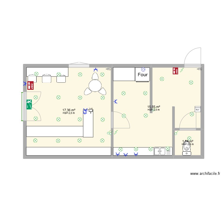 PLAN JEROME. Plan de 3 pièces et 35 m2