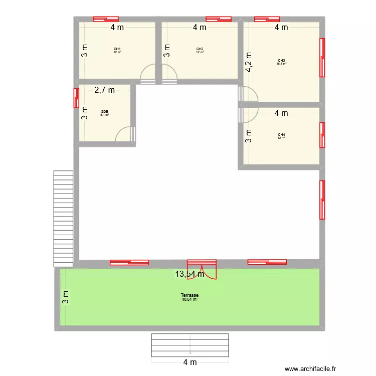 plan 02. Plan de 6 pièces et 102 m²