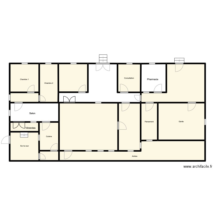 Maternité du CS DJODJI-ZOUME. Plan de 12 pièces et 153 m2