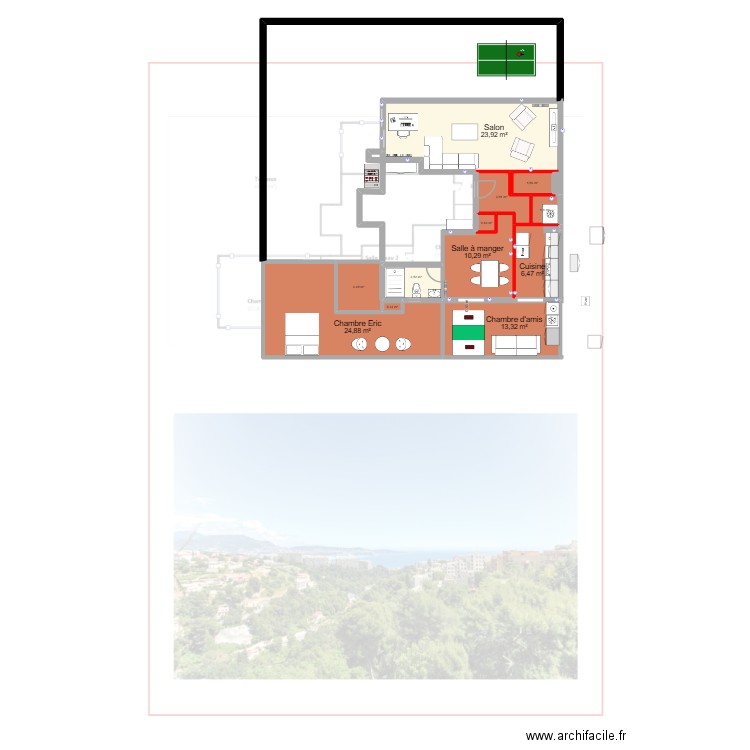 Fabron avant travaux. Plan de 12 pièces et 95 m2