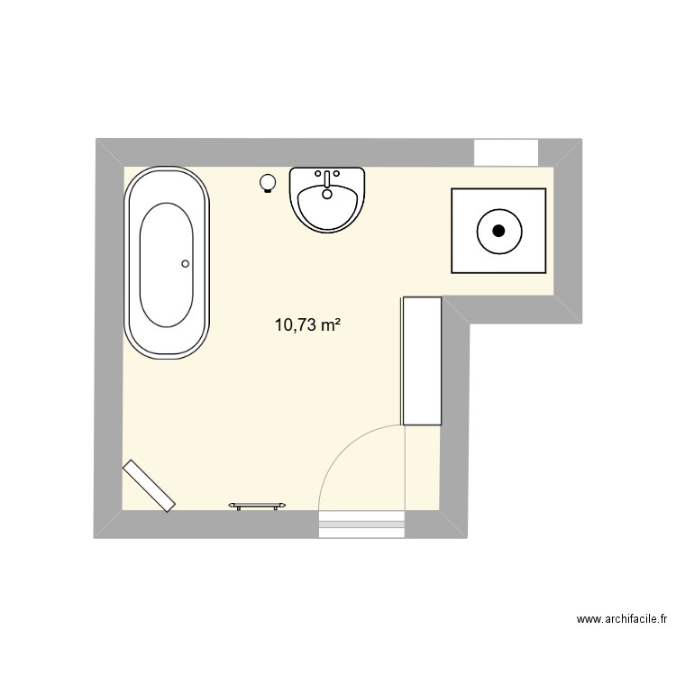 SDB CEDRIC APRES. Plan de 1 pièce et 11 m2