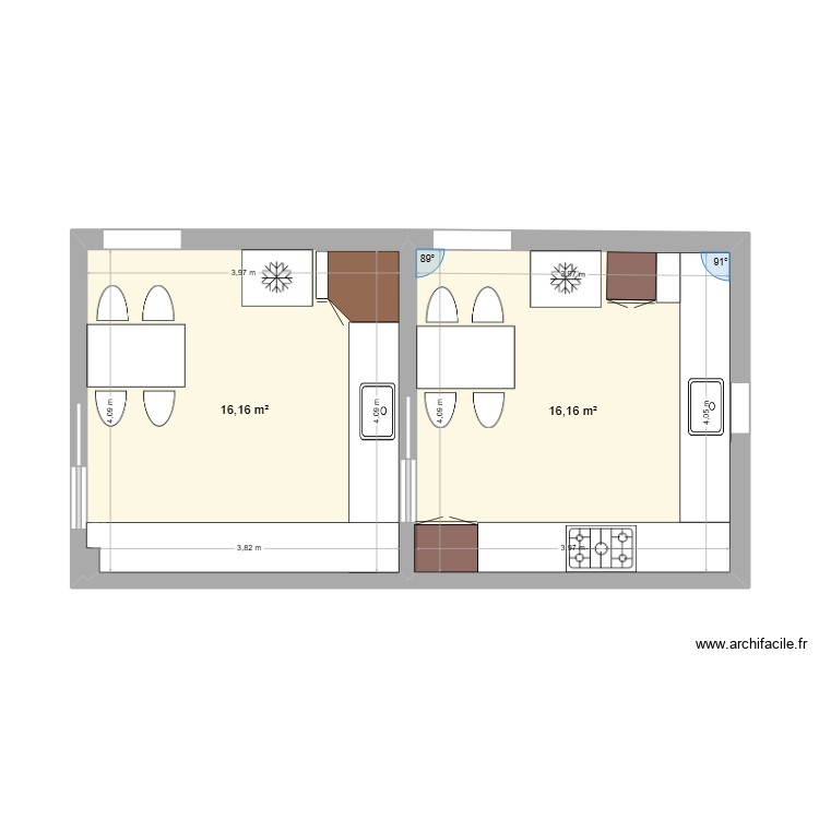 cuis. Plan de 0 pièce et 0 m2