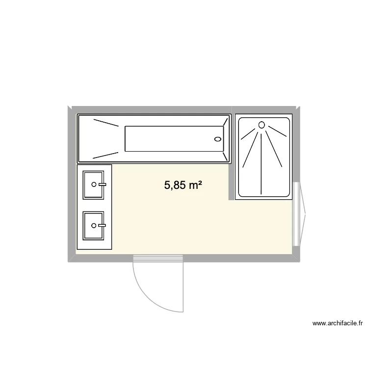 Salle de Bain 2 Mezos 2. Plan de 1 et 6 m² Salle de Bain 2 Mezos 2. Plan de 1 et 6 m²