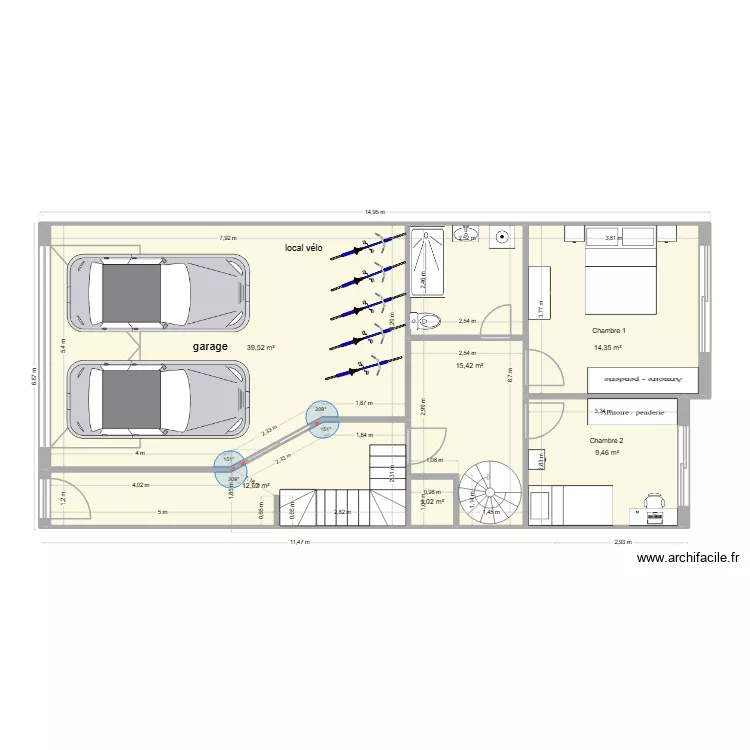 plan terrain 2026 6 avec colima&ccedil;on. Plan de 6  et 92 m²