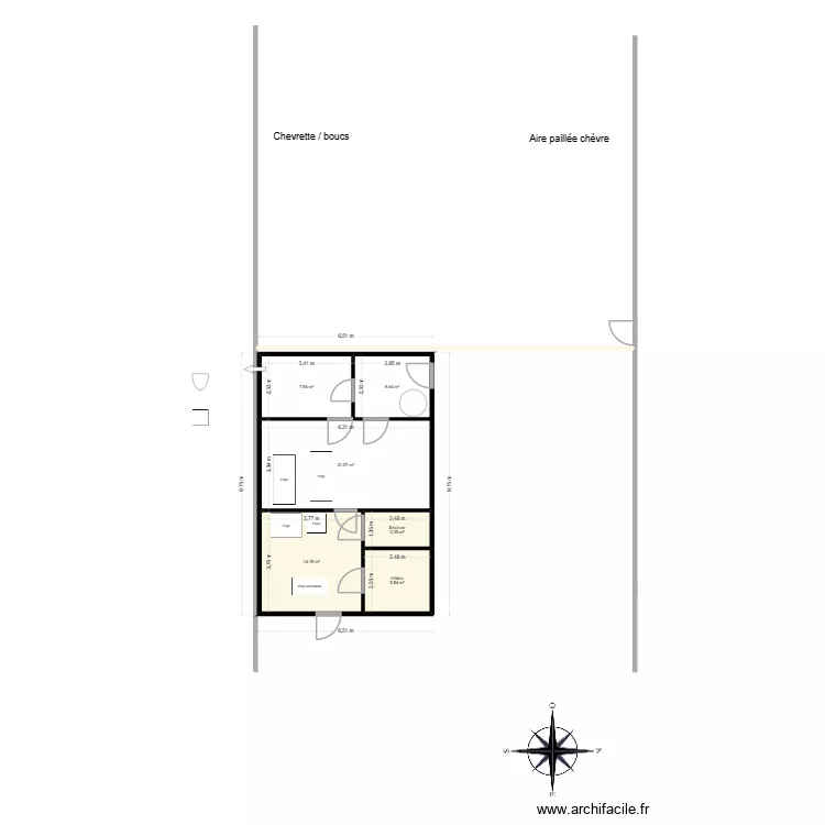 Copex. Plan de 6  et 59 m²