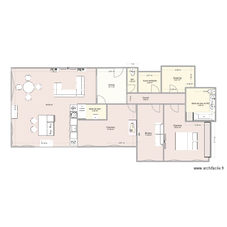 Version SDB Léonie. Plan de 11 pièces et 124 m2