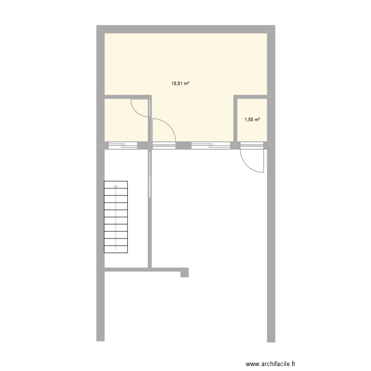 Accueil Larissa. Plan de 2 pièces et 20 m2