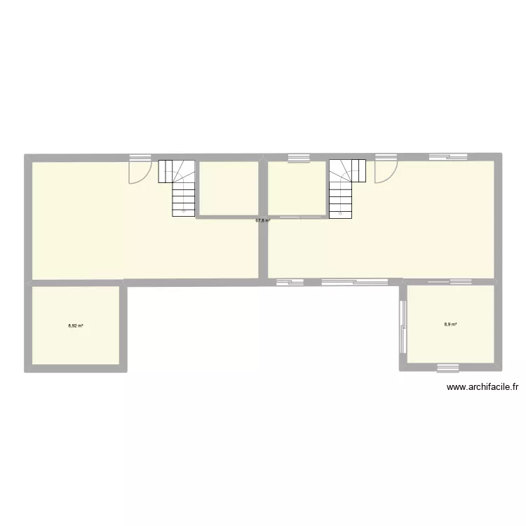 2 maisons RDC. Plan de 3 Pièces et 86 m²