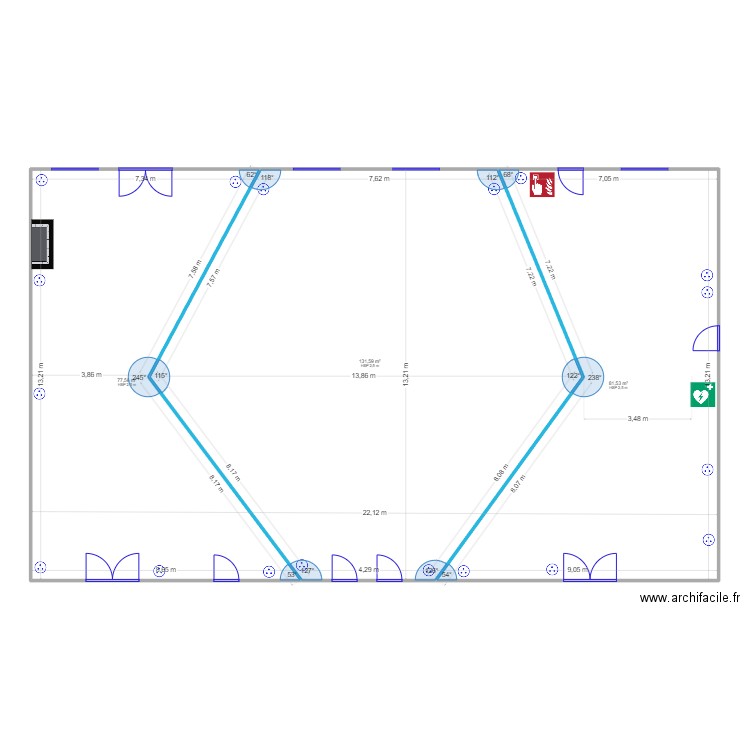 Salle en Etoile ARDRES echelle. Plan de 3 pièces et 291 m2