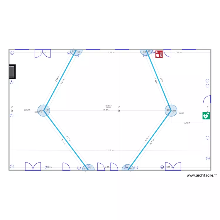 Salle en Etoile ARDRES echelle. Plan de 