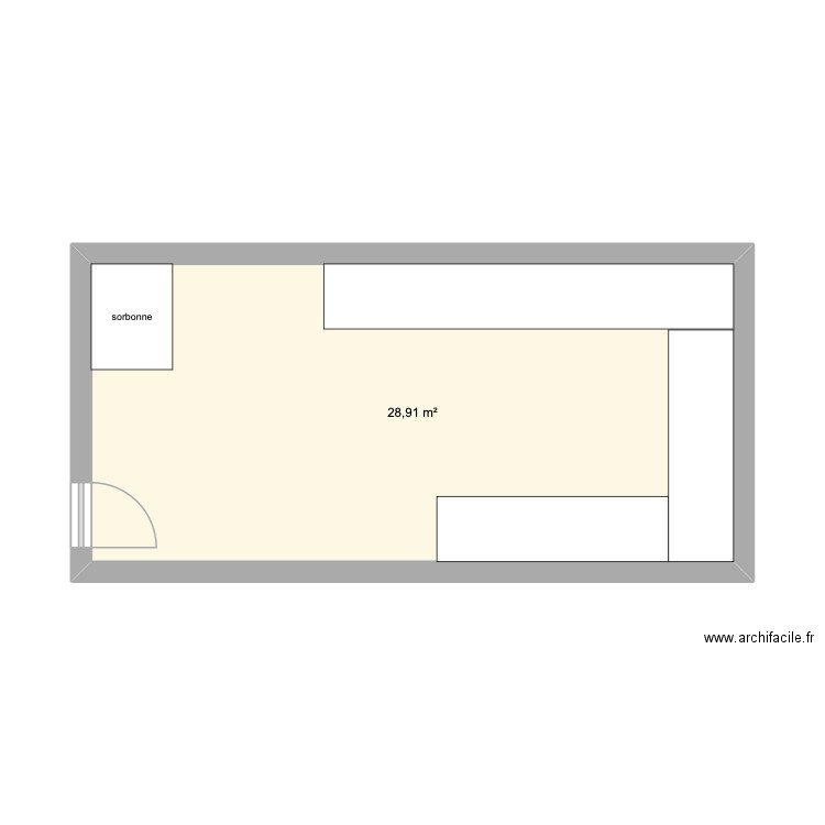 piece ext. Plan de 1 pièce et 29 m2