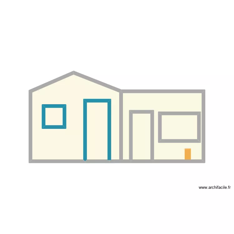 Vue de face de l'ensemble. Plan de 6  et 13 m²