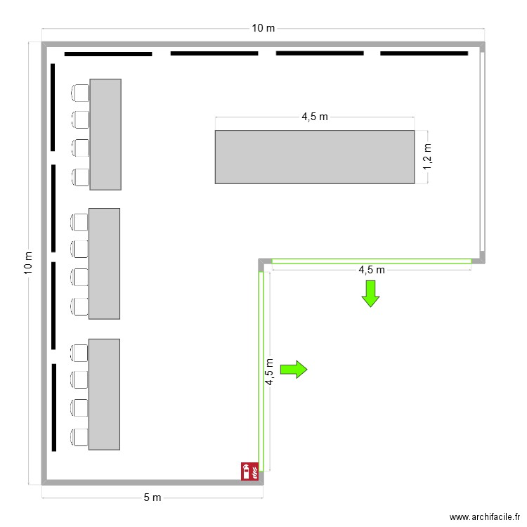 Famille F. Plan de 1 pièce et 71 m2