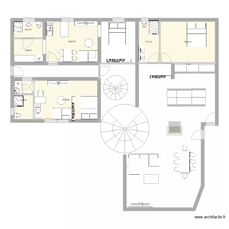 Apparts village-neuf RDC. Plan de 