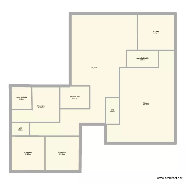 Maison. Plan de 11  et 174 m²