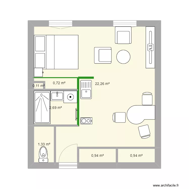 Appart Roanne version 2. Plan de Appart Roanne version 2. Plan de