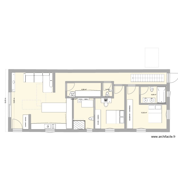 PLAN MAISON TYPE F4 la neuveville rdc 2. Plan de 0 pièce et 0 m2