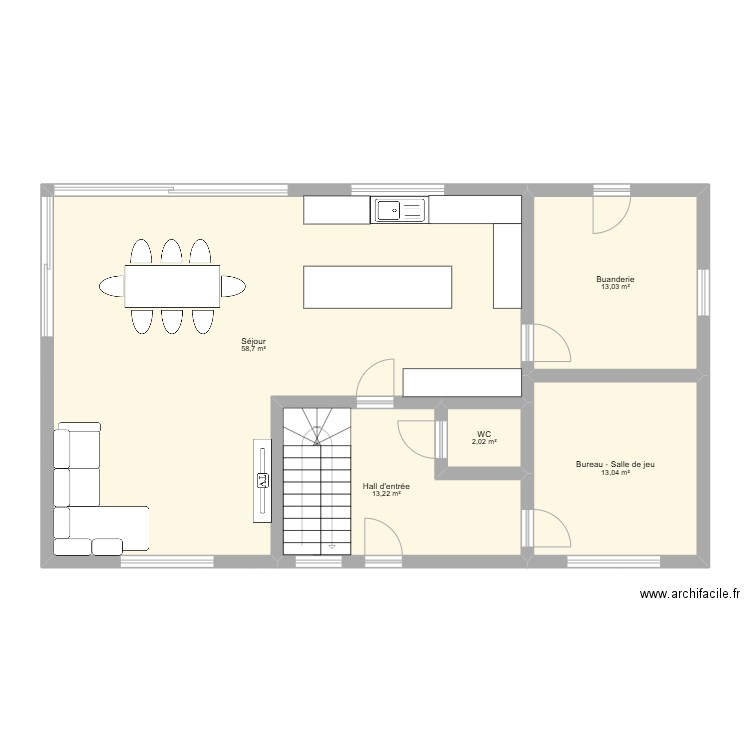Maison new. Plan de 5 pièces et 100 m2