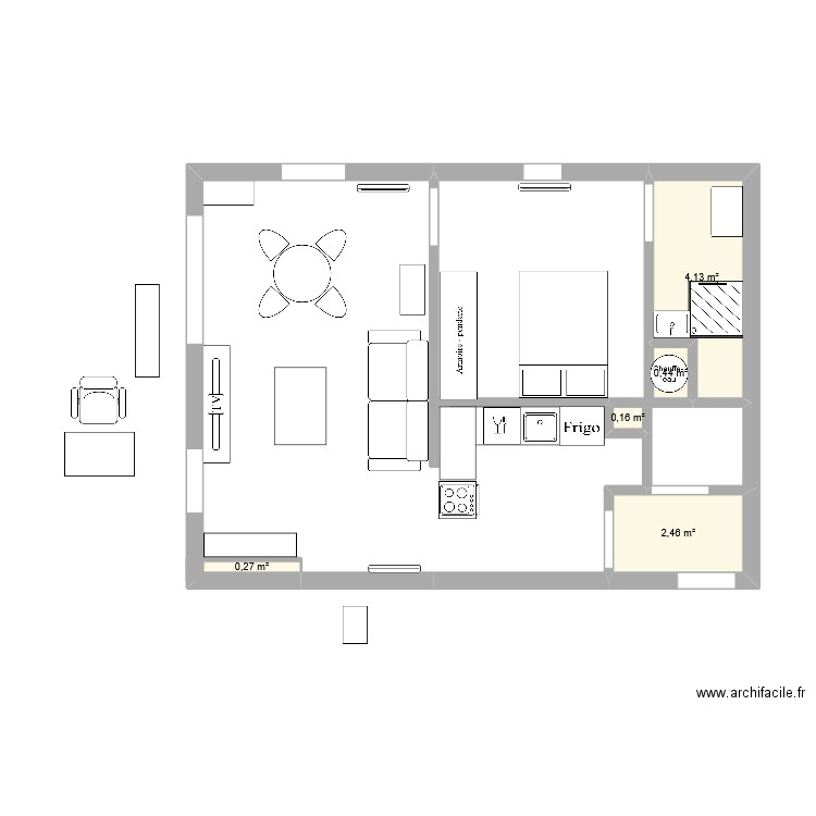 appart test 1. Plan de 5 pièces et 7 m2