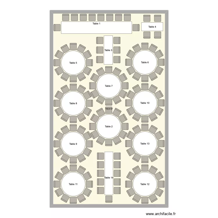plan de salle 2. Plan de 1 et 150 m² plan de salle 2. Plan de 1 et 150 m²