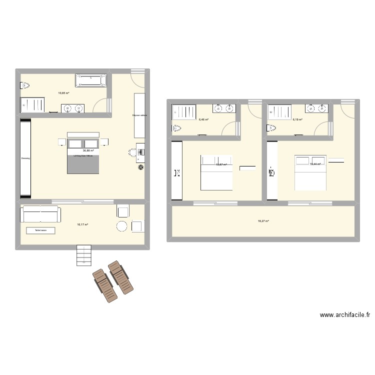 Kanga Resort. Plan de 8 pièces et 134 m2