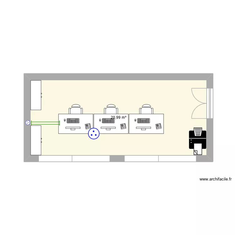 Pharmacie 1. Plan de 1 Pièce et 21 m²
