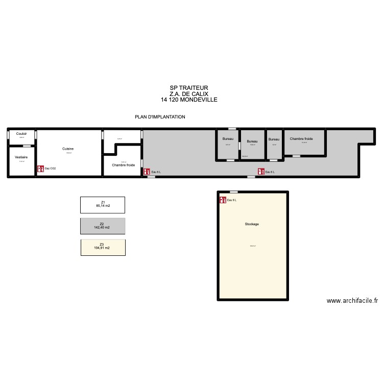 SP TRAITEUR. Plan de 11 pièces et 332 m2