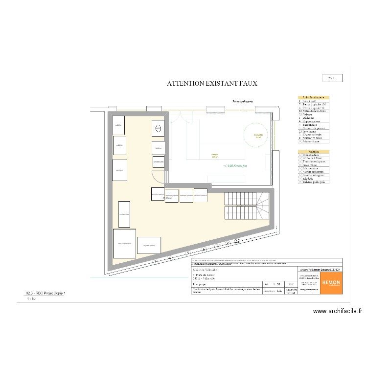 vide villerville v3. Plan de 1 pièce et 51 m2