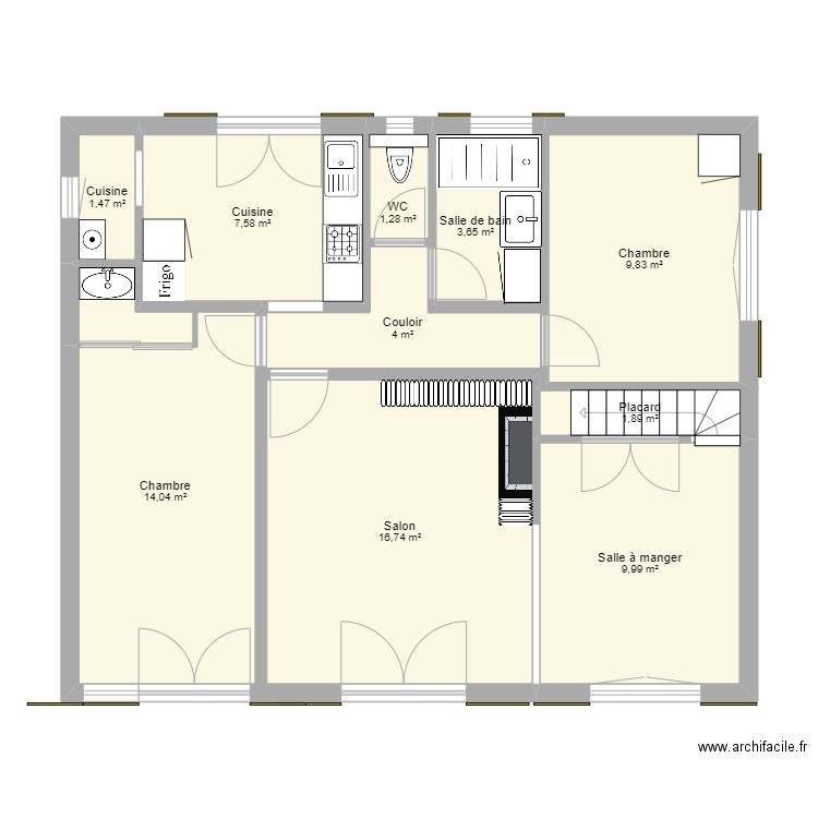 Saint-Brévin - Initial V0. Plan de 10 pièces et 70 m2