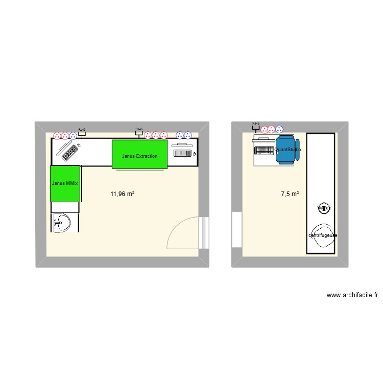 cbp. Plan de 2 pièces et 19 m2