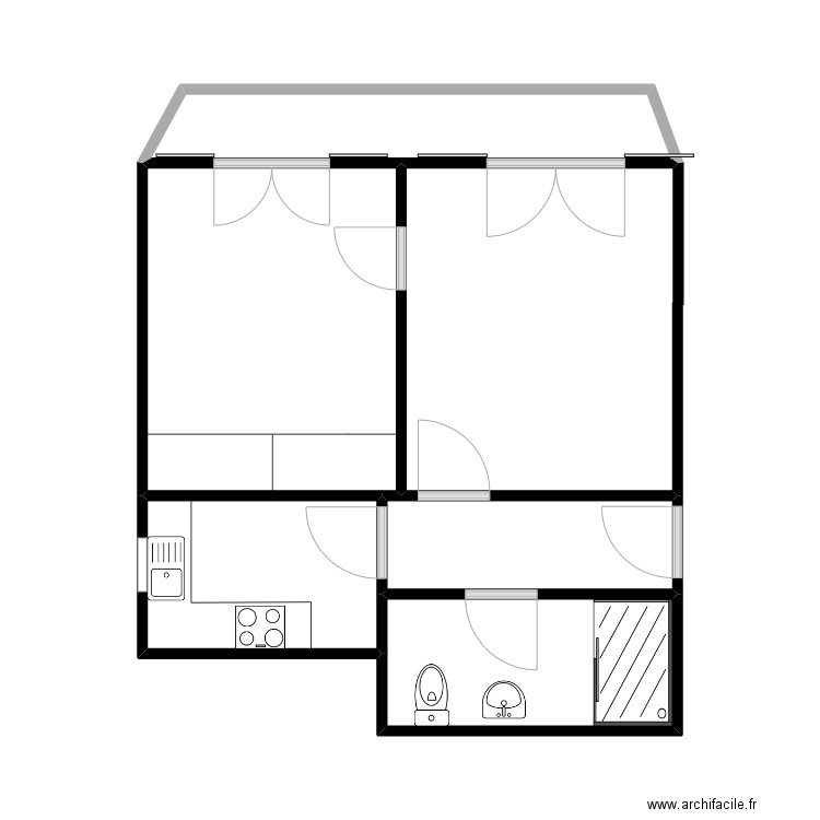 Charlotte 2n pis. Plan de 5 pièces et 26 m2