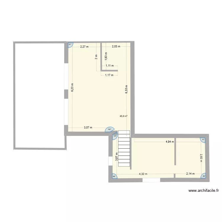 maison + terrasse. Plan de 1 et 46 m² maison + terrasse. Plan de 1 et 46 m²