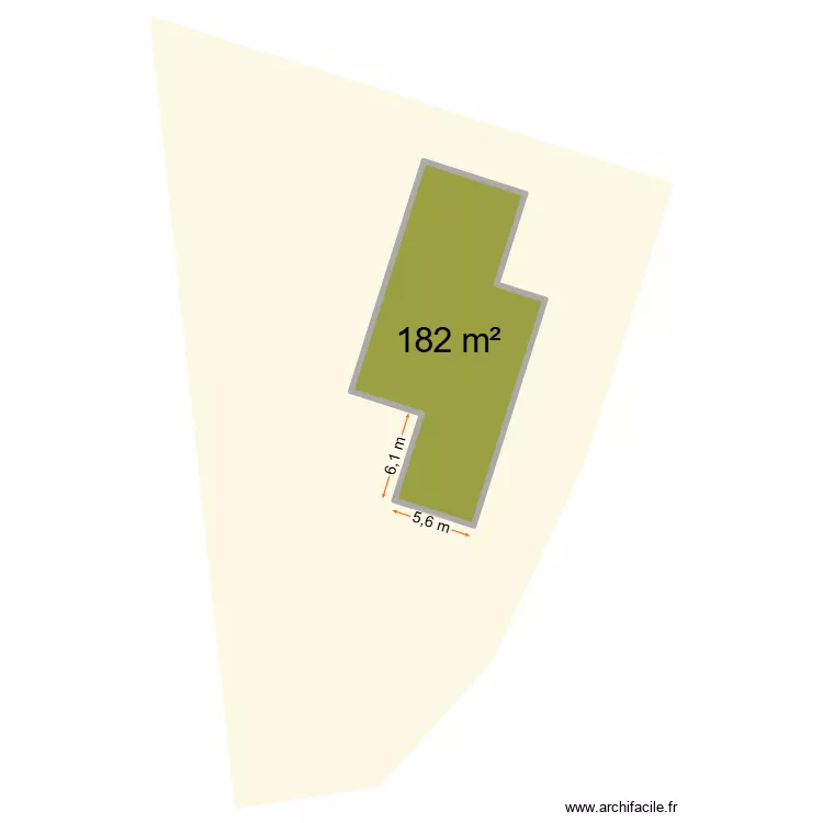 plan  cadastre. Plan de 1  et 182 m²