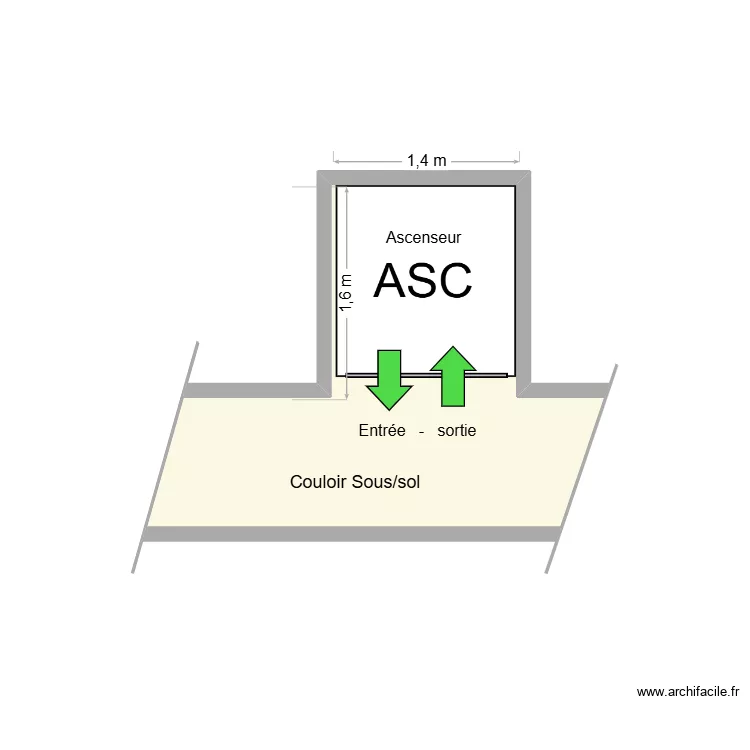 SUDREAU Adaptation ascenseur. Plan de 