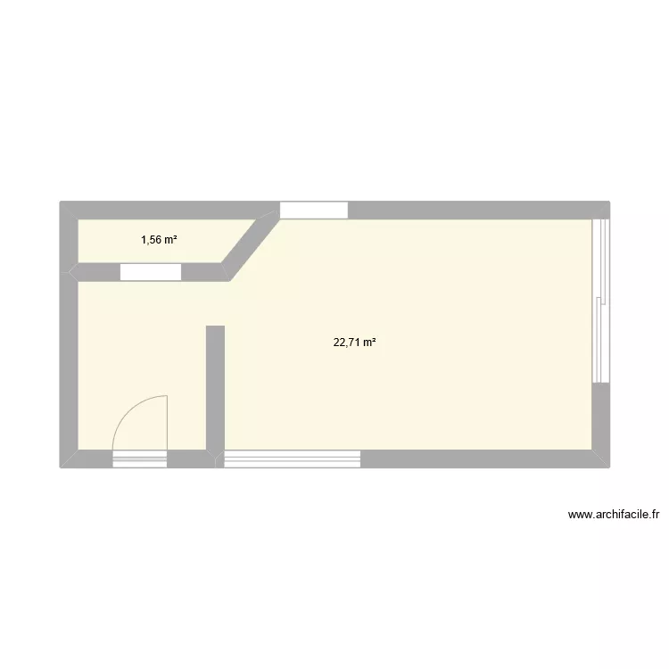 salon-sam-cuisine. Plan de 