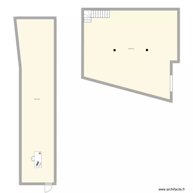 VERDAINE. Plan de 2 Pièces et 150 m²