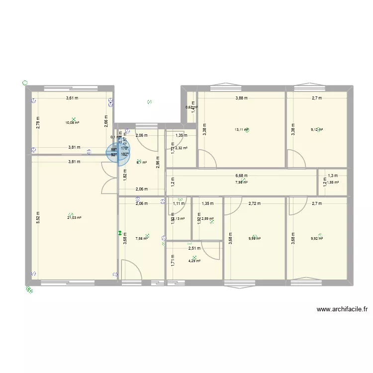 plan basique. Plan de 16  et 108 m²