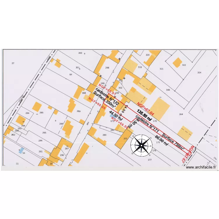 Plan de masse Serbonnes. Plan de 