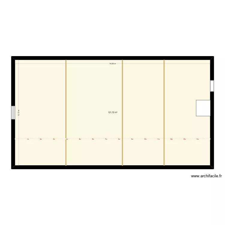 Projet Taounza - Etage plan existant. Plan de 1  et 122 m²