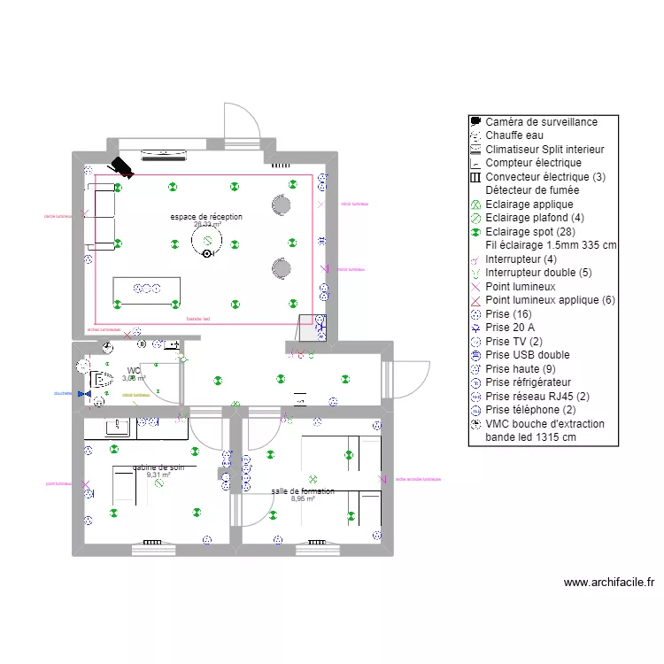 plan elec the beauty space. Plan de plan elec the beauty space. Plan de