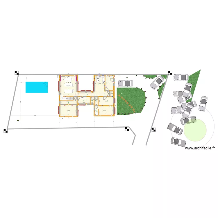 plan essai parking 3. Plan de 19 pièces et 156 m²