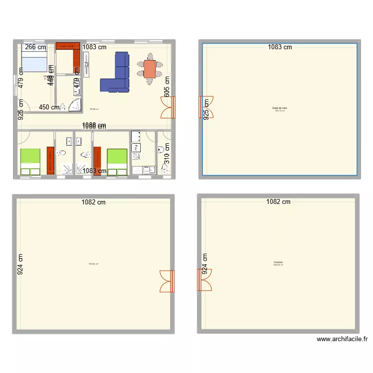  Marco appartement 3 pi&egrave;ces. Plan de 