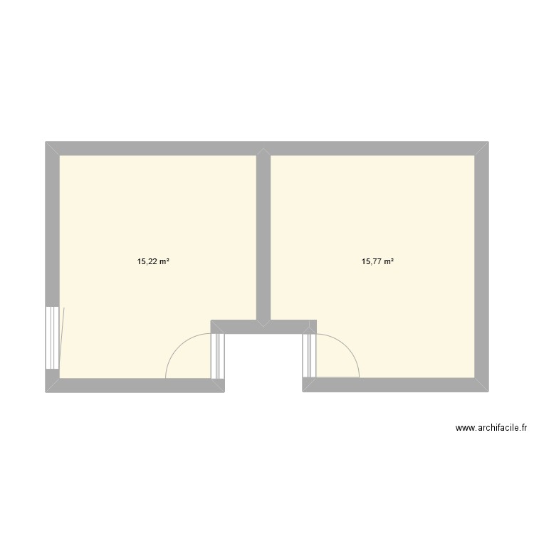 écurie plan chambres. Plan de 2 pièces et 31 m2