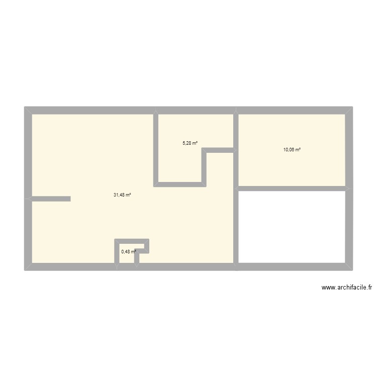 Kléber. Plan de 4 pièces et 47 m2
