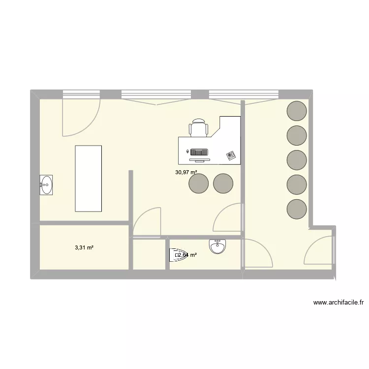 cab Am&eacute;lie 2. Plan de 3  et 37 m²