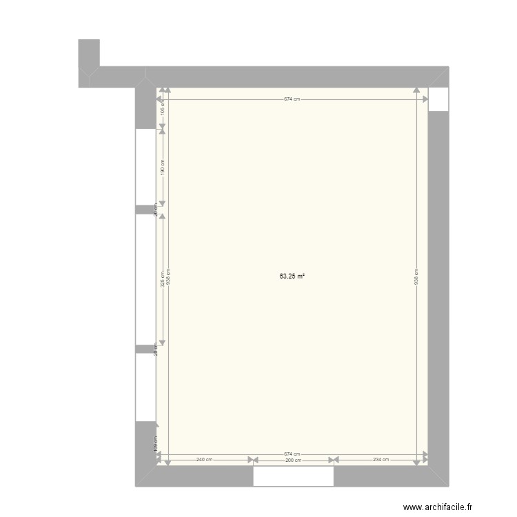 Plan 0.4.4. Plan de 2 pièces et 127 m2
