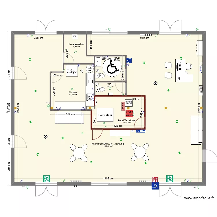 RDC PARTIE CENTRALE. Plan de RDC PARTIE CENTRALE. Plan de