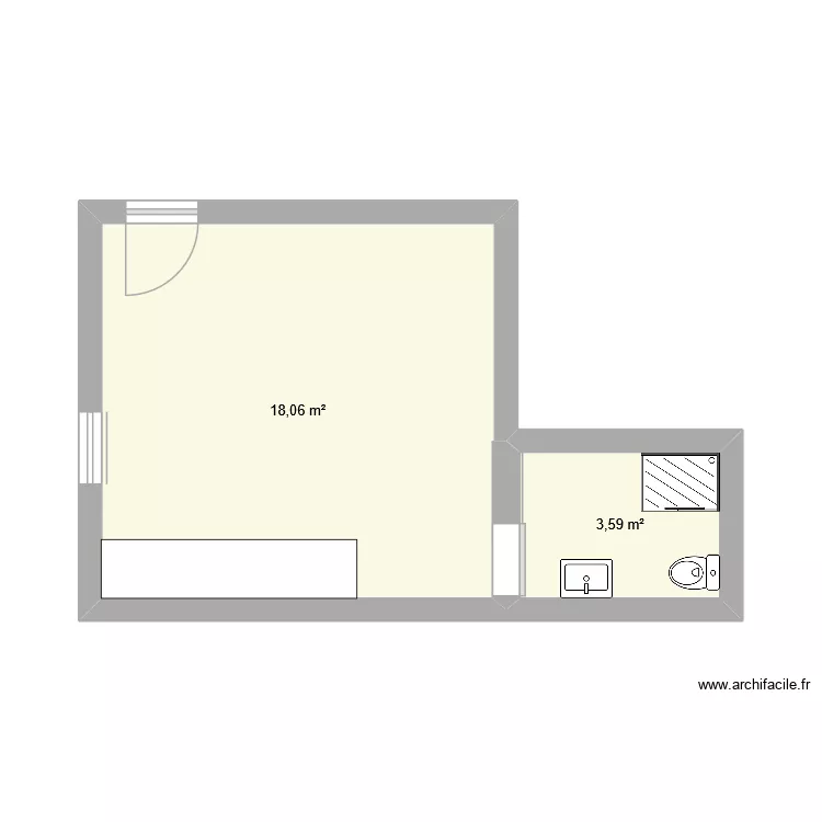 studio 5A 22 metre carre. Plan de 2 et 22 m² studio 5A 22 metre carre. Plan de 2 et 22 m²