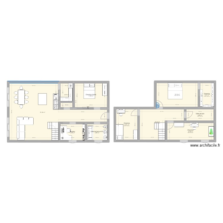 Futur maison de nos réves. Plan de 11 pièces et 140 m2