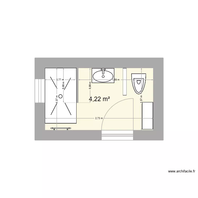SDB location. Plan de 1 et 4 m² SDB location. Plan de 1 et 4 m²